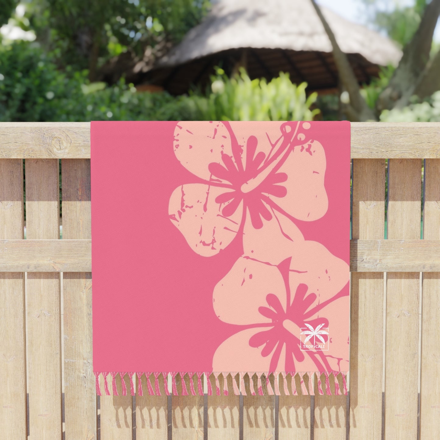 "The Classic Hibiscus"  Beach Cloth - Distressed Pink