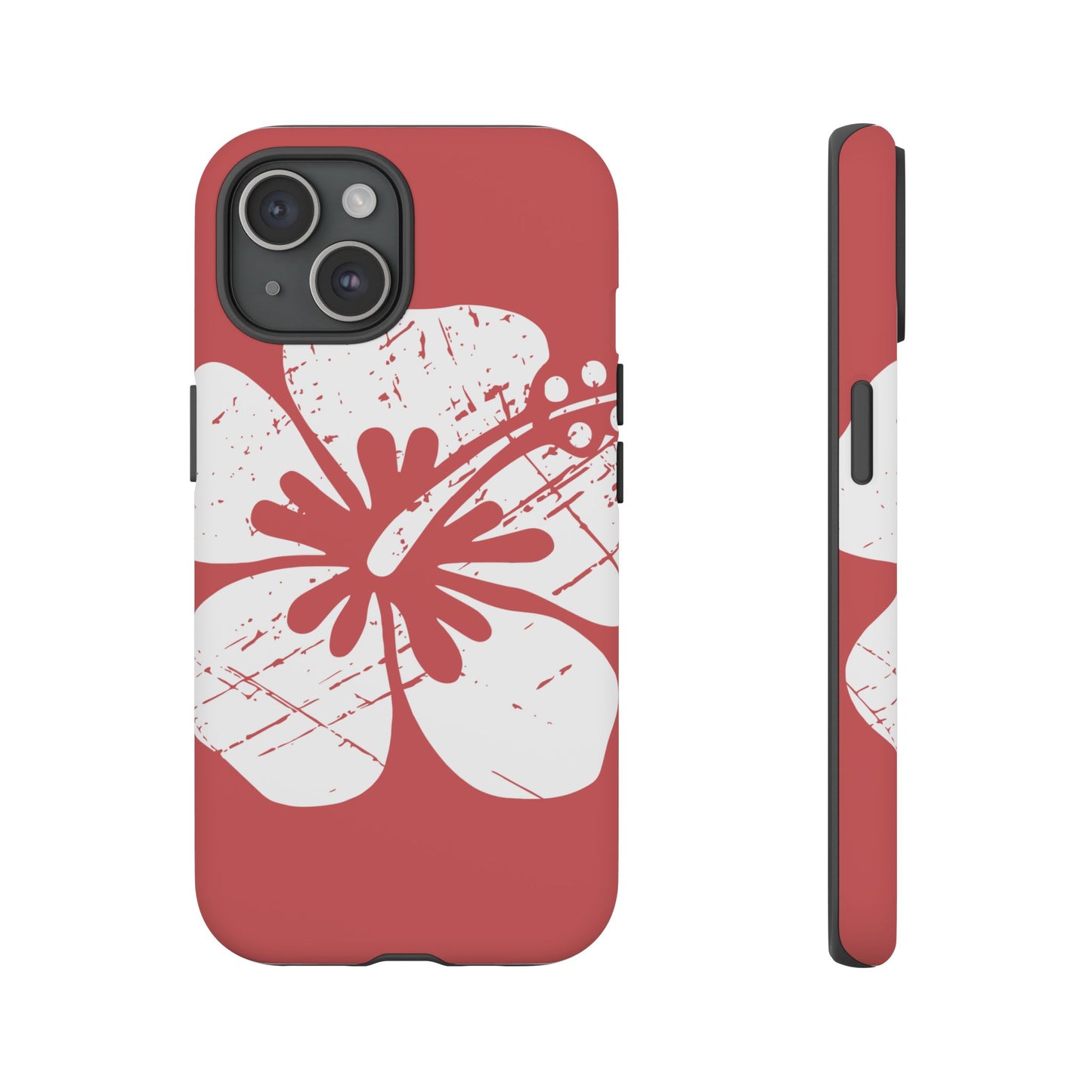 "The Classic Hibiscus" Phone Cover - Distressed Red