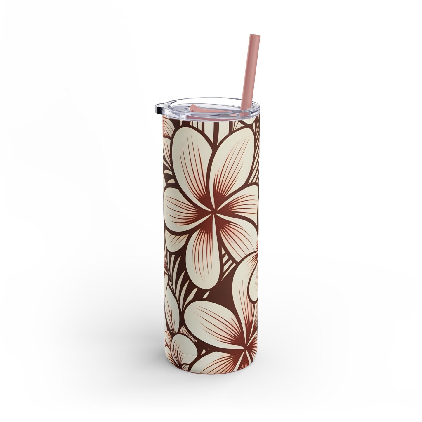 "Plumeria" Tumbler, 20oz - Mono Red