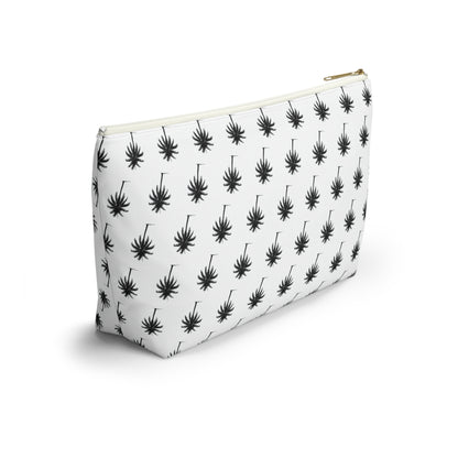 "Swaying Palms" Accessory Pouch w T-bottom - Black and White