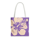 "Classic Hibiscus " Tote Bag - Distressed  Ube Purple