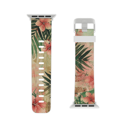 "Hibiscus in Watercolors" Watch Band for Apple Watch