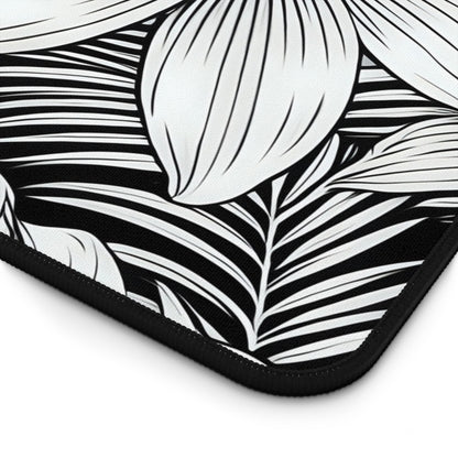 "The Plumeria" Desk Mat - Black and White