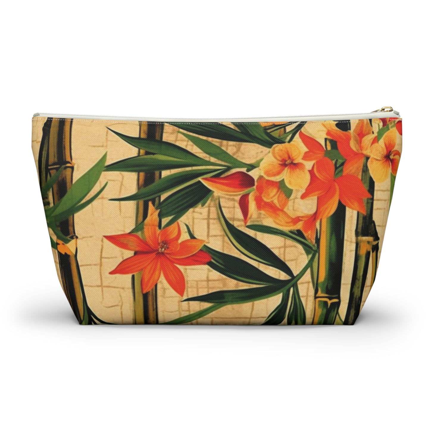 "Vintage Bamboo" Accessory Pouch w T-bottom