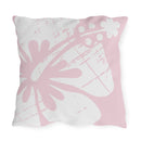 "The Classic Hibiscus" Outdoor Pillow - Distressed Pink