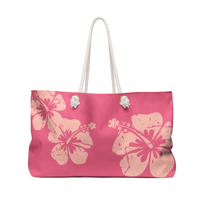 "The Classic Hibiscus" Beach Bag - Distressed Pink