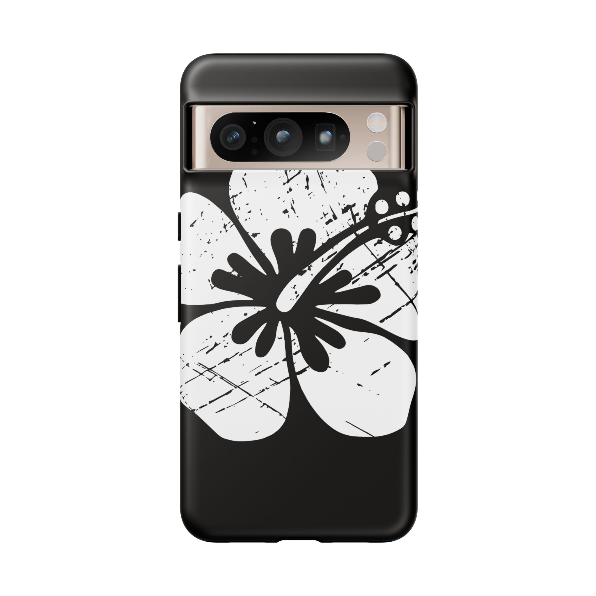 "The Classic Hibiscus" Phone Cover - Distressed Black