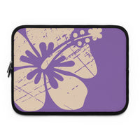 "The Classic Hibiscus" Laptop Sleeve - Distressed Ube Purple