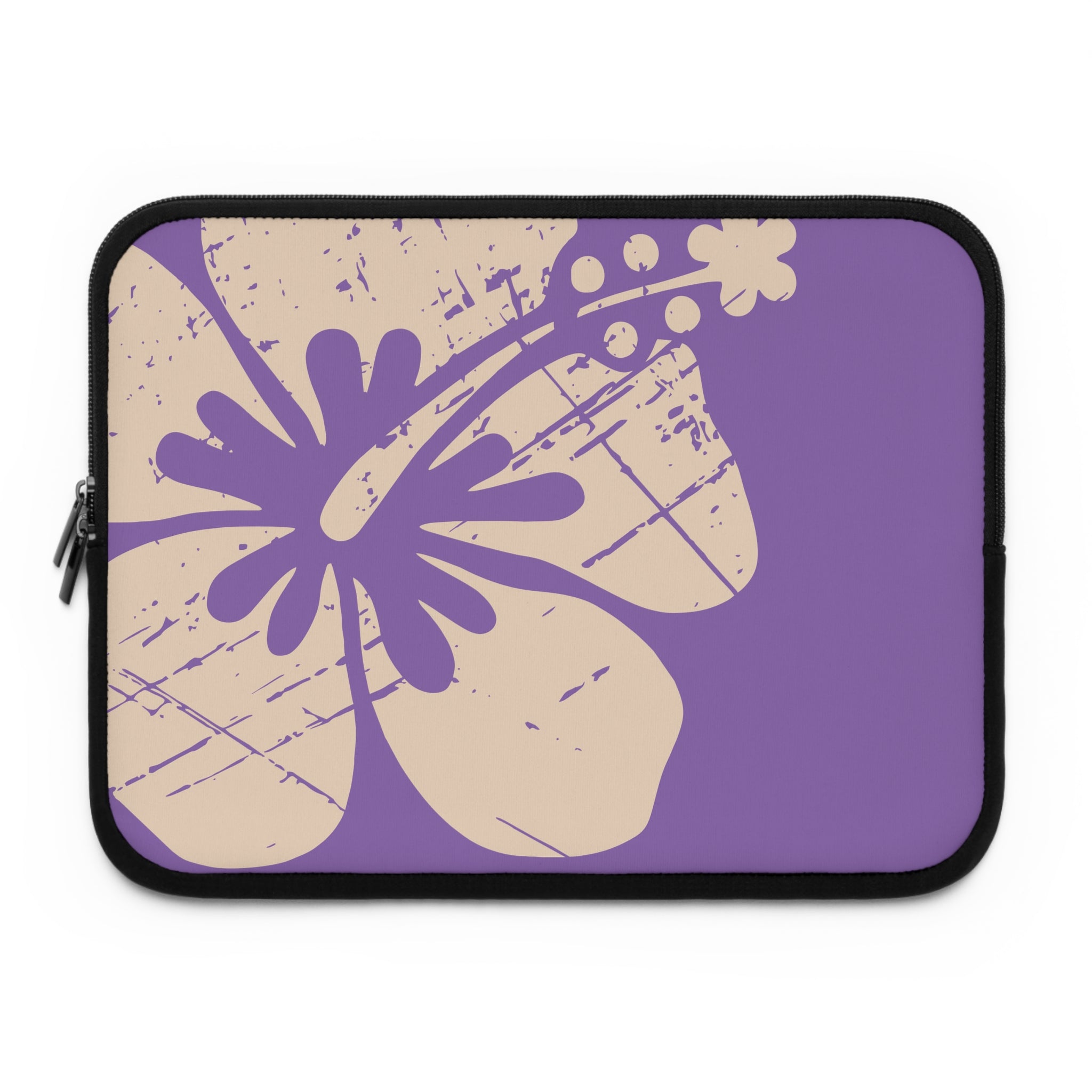"The Classic Hibiscus" Laptop Sleeve - Distressed Ube Purple