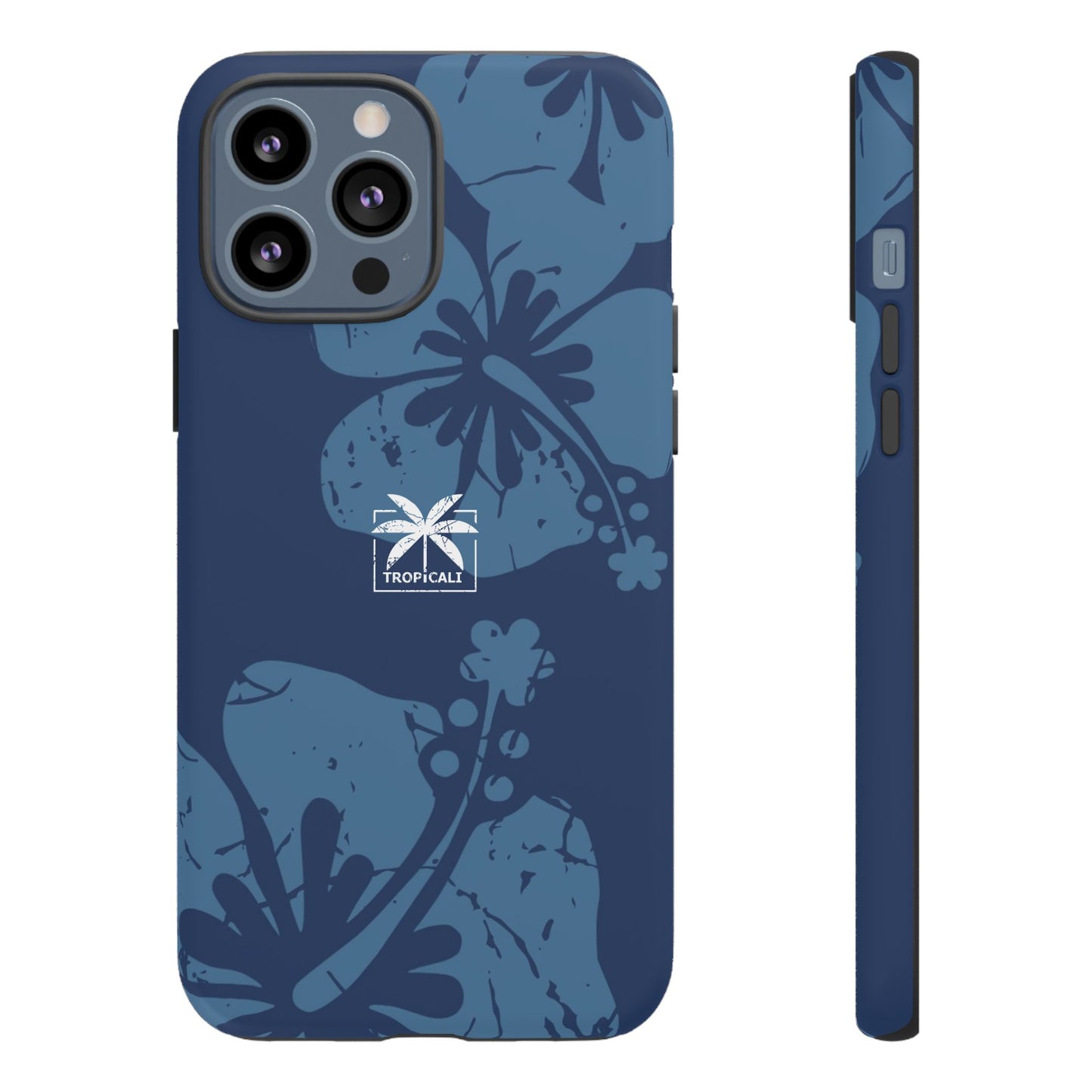 "The Classic Hibiscus" Phone Cover - Distressed Blue