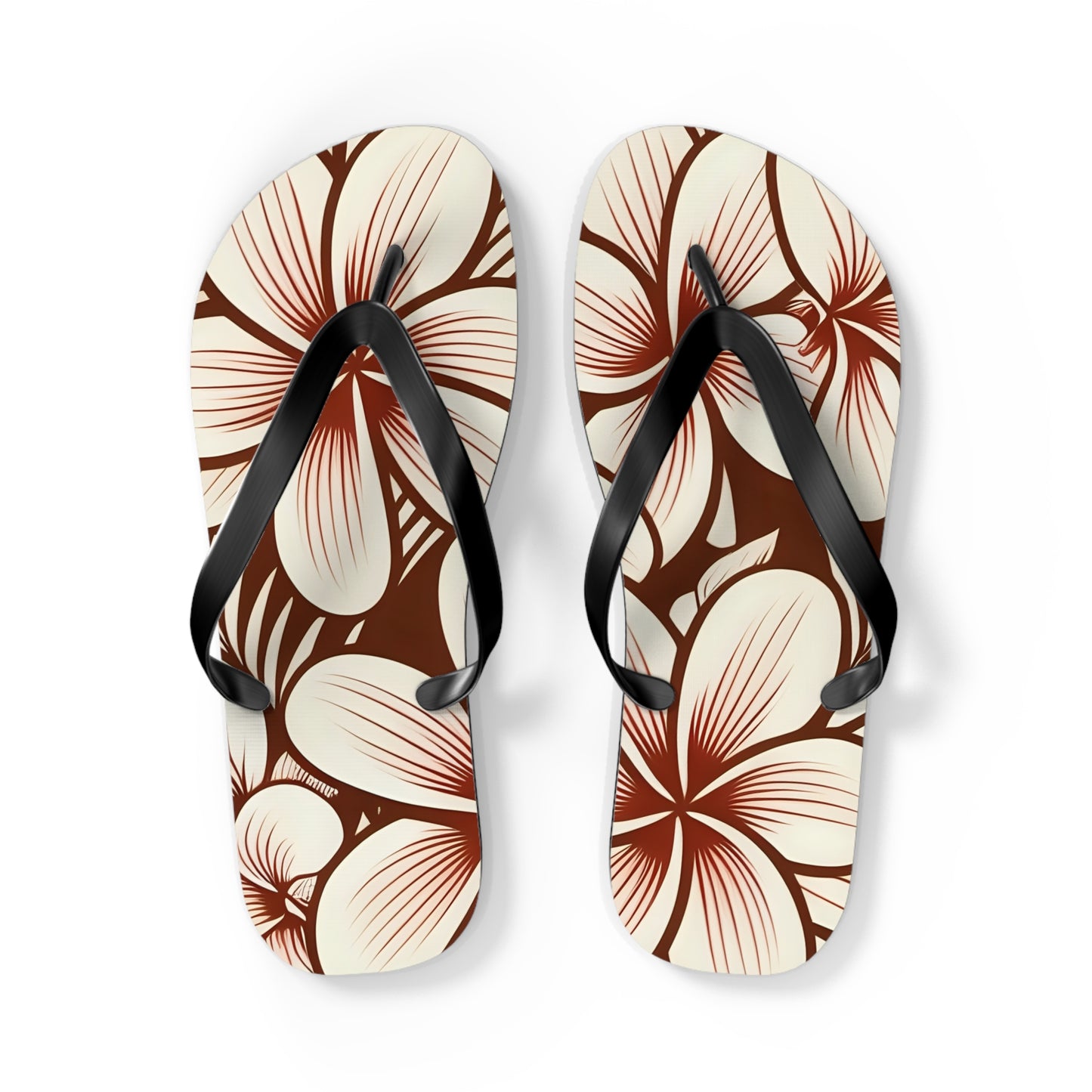 "The Plumeria"  Flip Flop - Mono Red