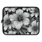 "The Hibiscus"  Laptop Sleeve - Black and White