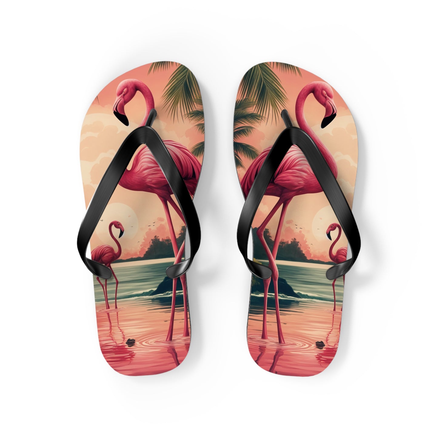 "Pink Flamingos" Flip Flops