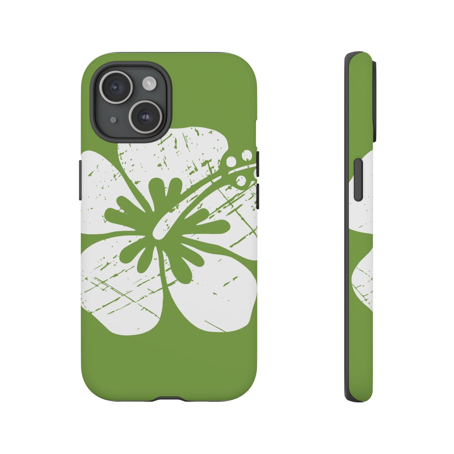 "The Classic Hibiscus"  Phone Case - Distressed Green