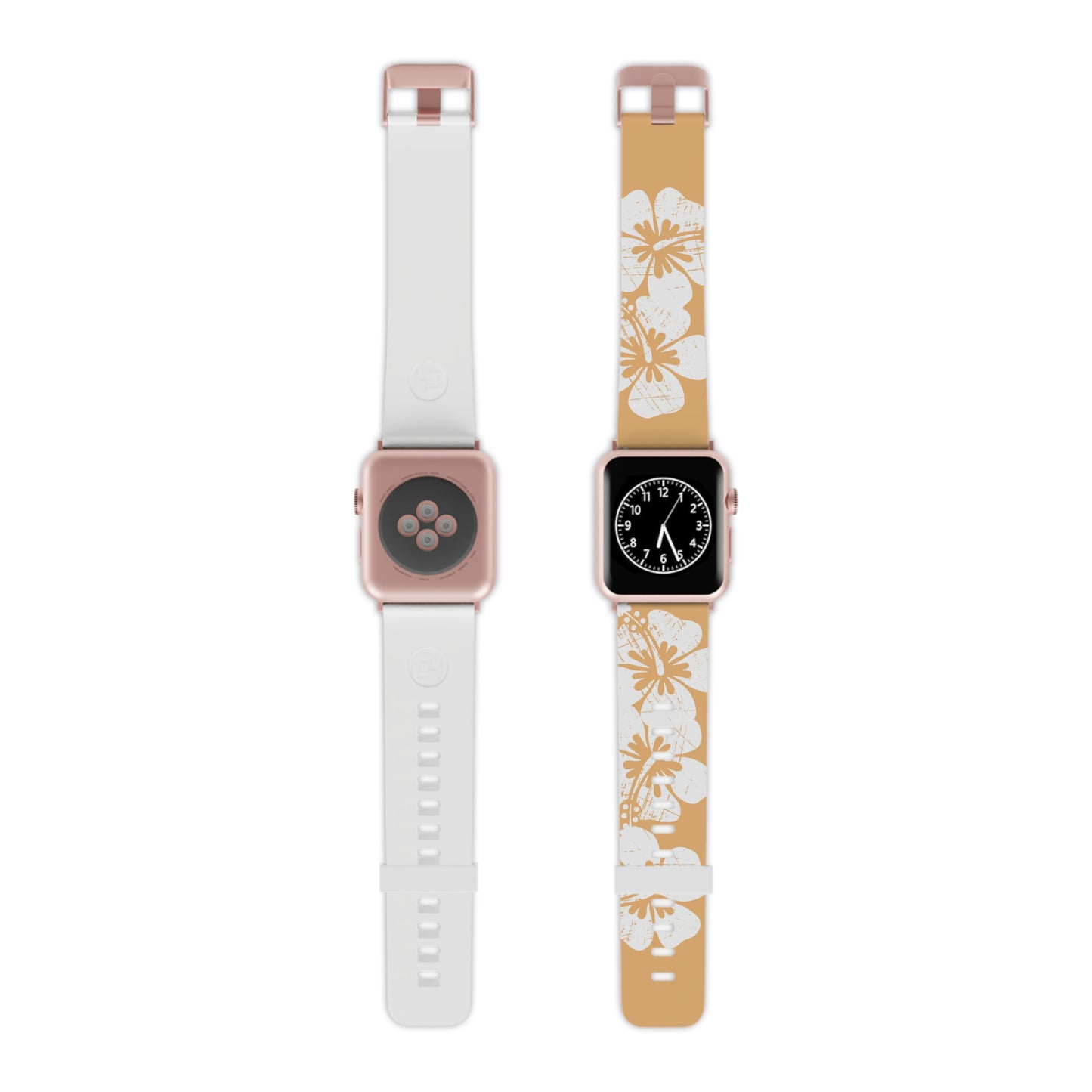 "The Classic Hibiscus" - Distressed Orange Watch Band for Apple Watch