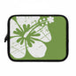 "The Classic Hibiscus" Laptop Sleeve - Distressed Green