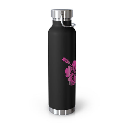 Aloha Hibiscus Copper Insulated Bottle with cap, 22oz