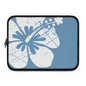 "The Classic Hibiscus" Laptop Sleeve - Distressed Blue