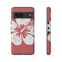 "The Classic Hibiscus" Phone Cover - Distressed Red