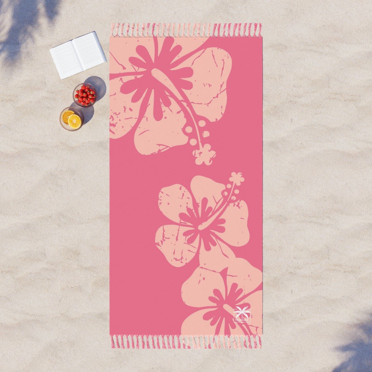 "The Classic Hibiscus"  Beach Cloth - Distressed Pink