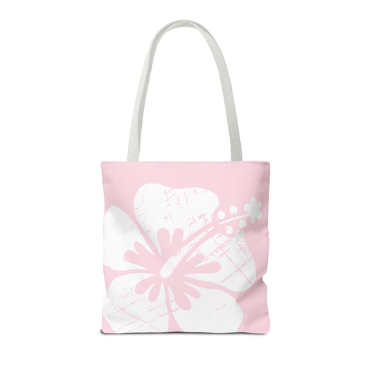 "The Classic Hibiscus" Tote Bag - Distressed Pink