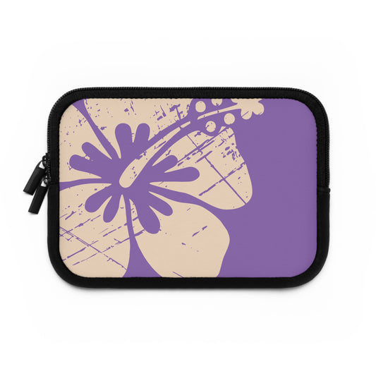 "The Classic Hibiscus" Laptop Sleeve - Distressed Ube Purple