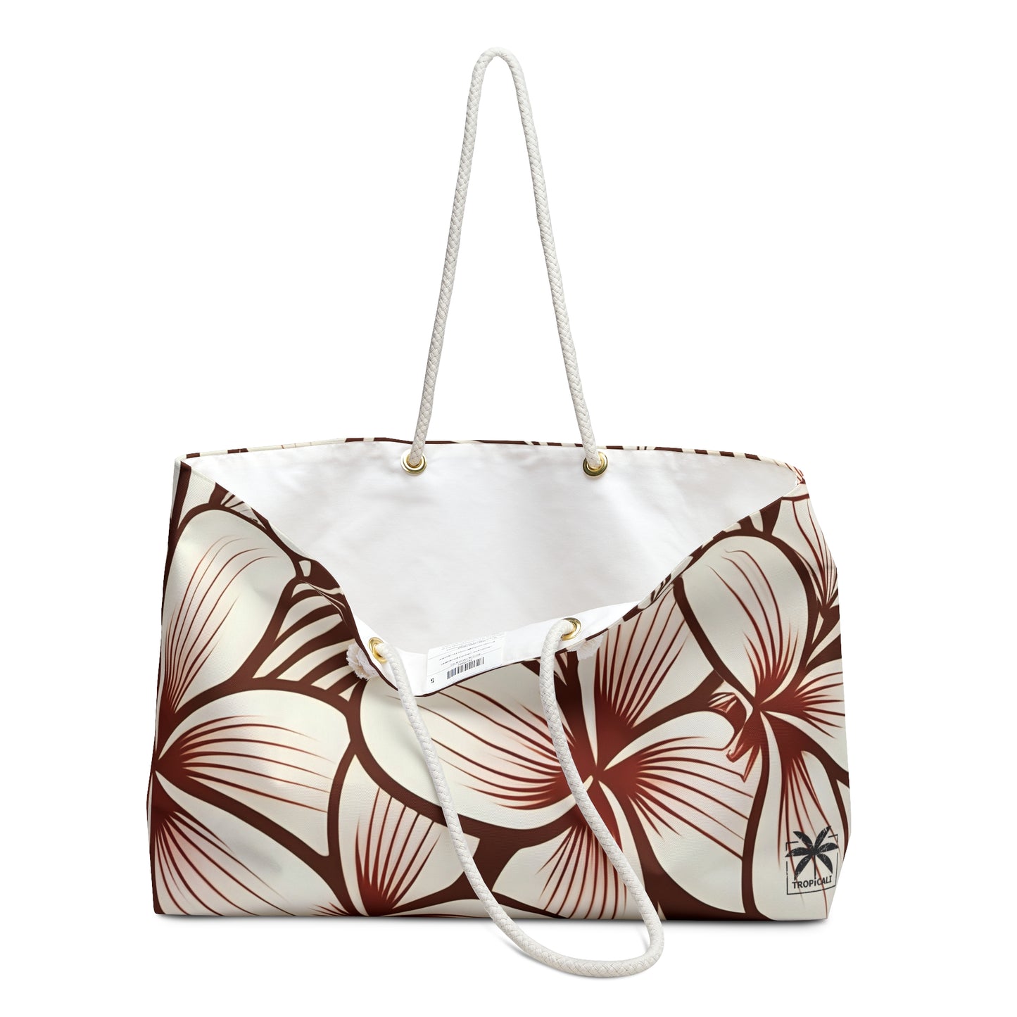 "The Plumeria"  Beach Bag - Mono Red