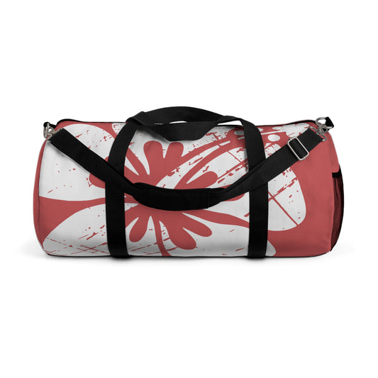 "The Classic Hibiscus" Duffel Bag - Distressed Red