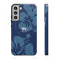 "The Classic Hibiscus" Phone Cover - Distressed Blue