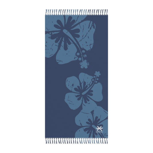 "The Classic Hibiscus"  Beach Cloth - Distressed Blue