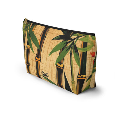 "Vintage Bamboo" Accessory Pouch w T-bottom