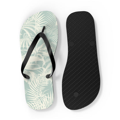 "Blue Palm" Flip Flops