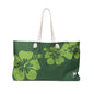 "The Classic Hibiscus"  Beach Bag - Distressed Green