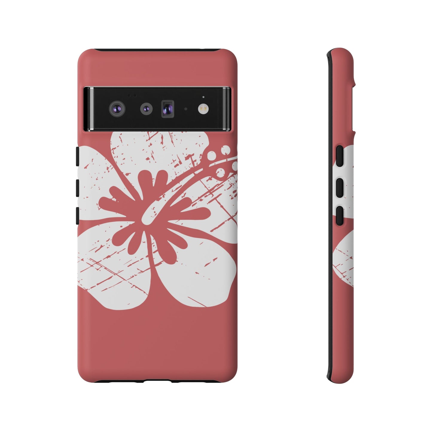 "The Classic Hibiscus" Phone Cover - Distressed Red