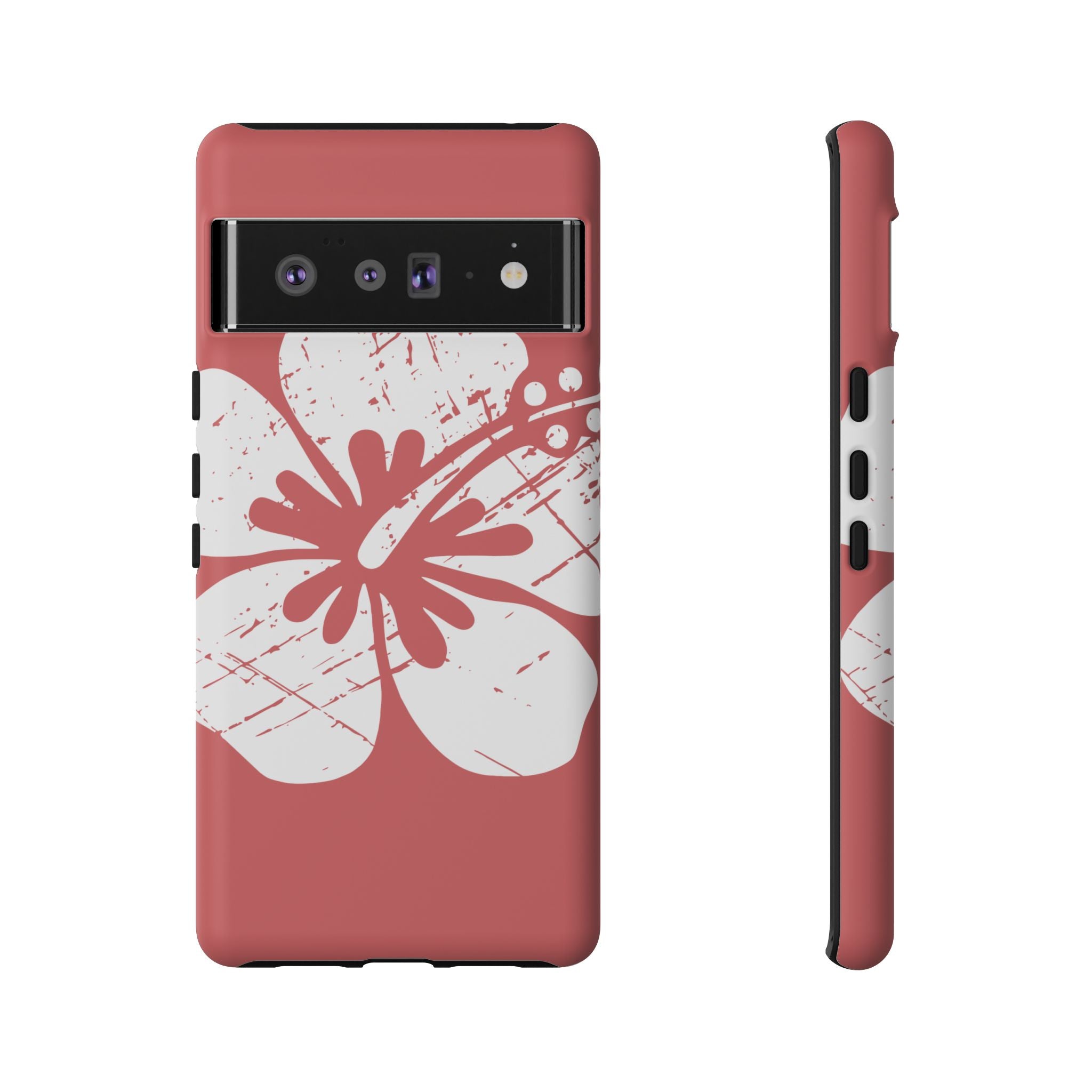 "The Classic Hibiscus" Phone Cover - Distressed Red