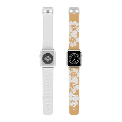 "The Classic Hibiscus" - Distressed Orange Watch Band for Apple Watch