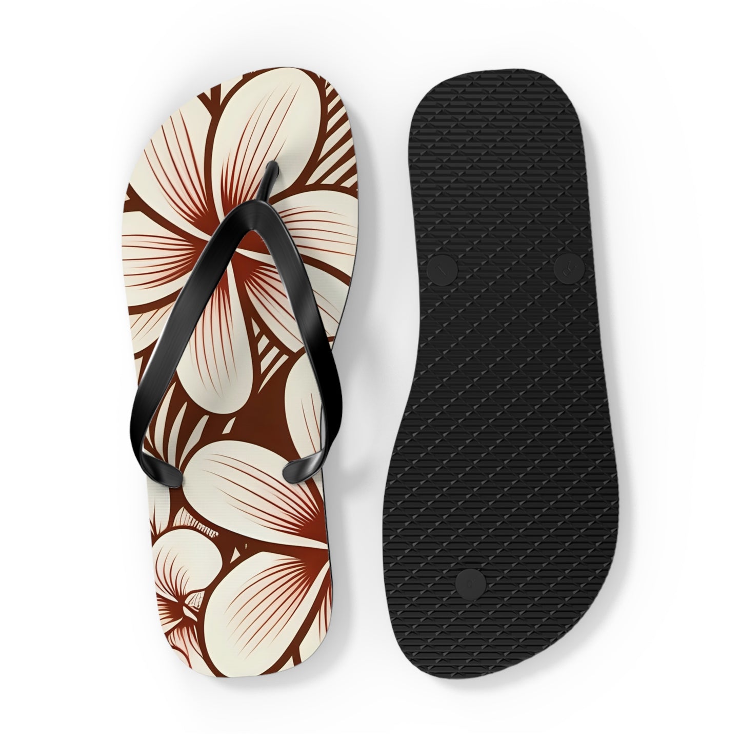 "The Plumeria"  Flip Flop - Mono Red