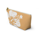 "The Classic Hibiscus" Accessory Pouch w T-bottom - Distressed Orange