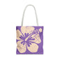 "Classic Hibiscus " Tote Bag - Distressed  Ube Purple