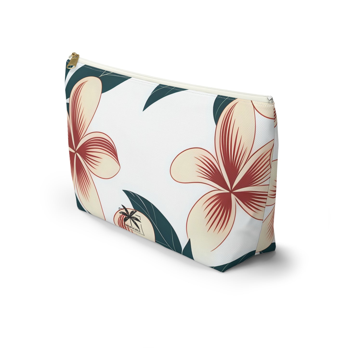 "The Plumeria"  Accessory Pouch w T-bottom