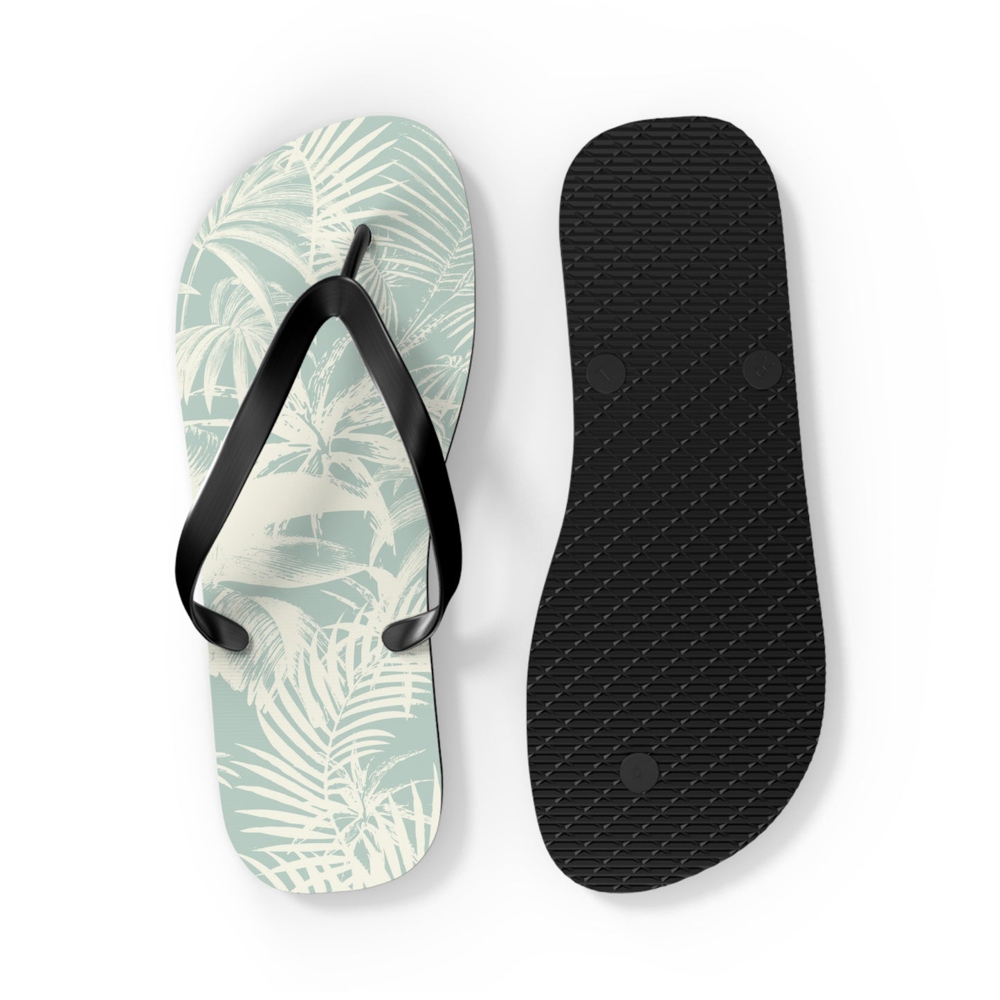 "Blue Palm" Flip Flops