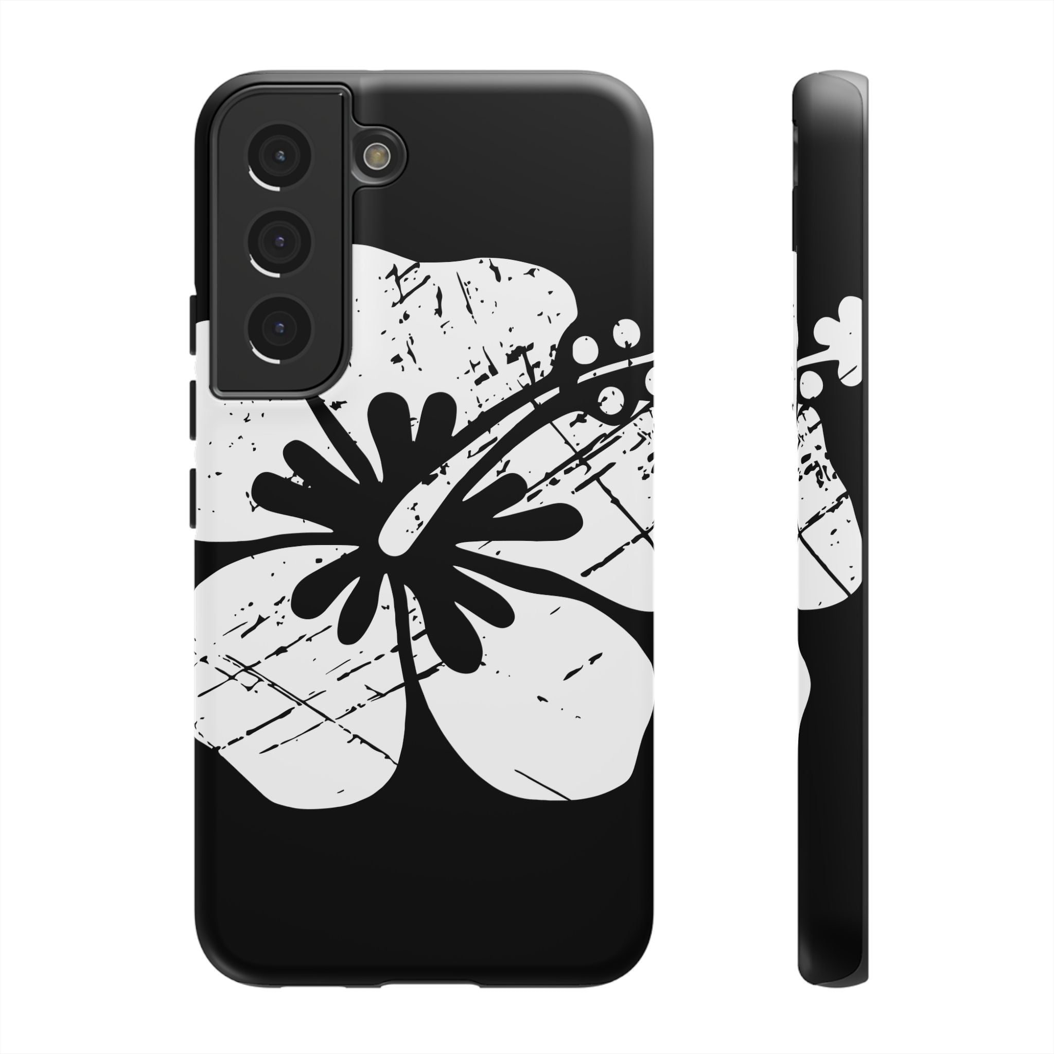 "The Classic Hibiscus" Phone Cover - Distressed Black