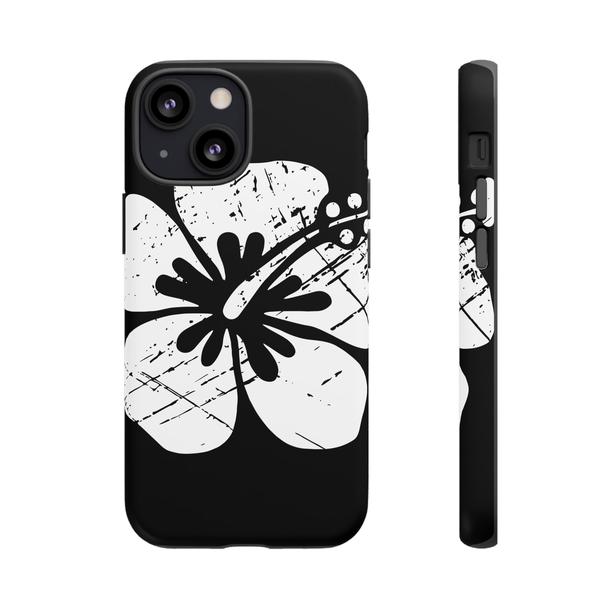 "The Classic Hibiscus" Phone Cover - Distressed Black