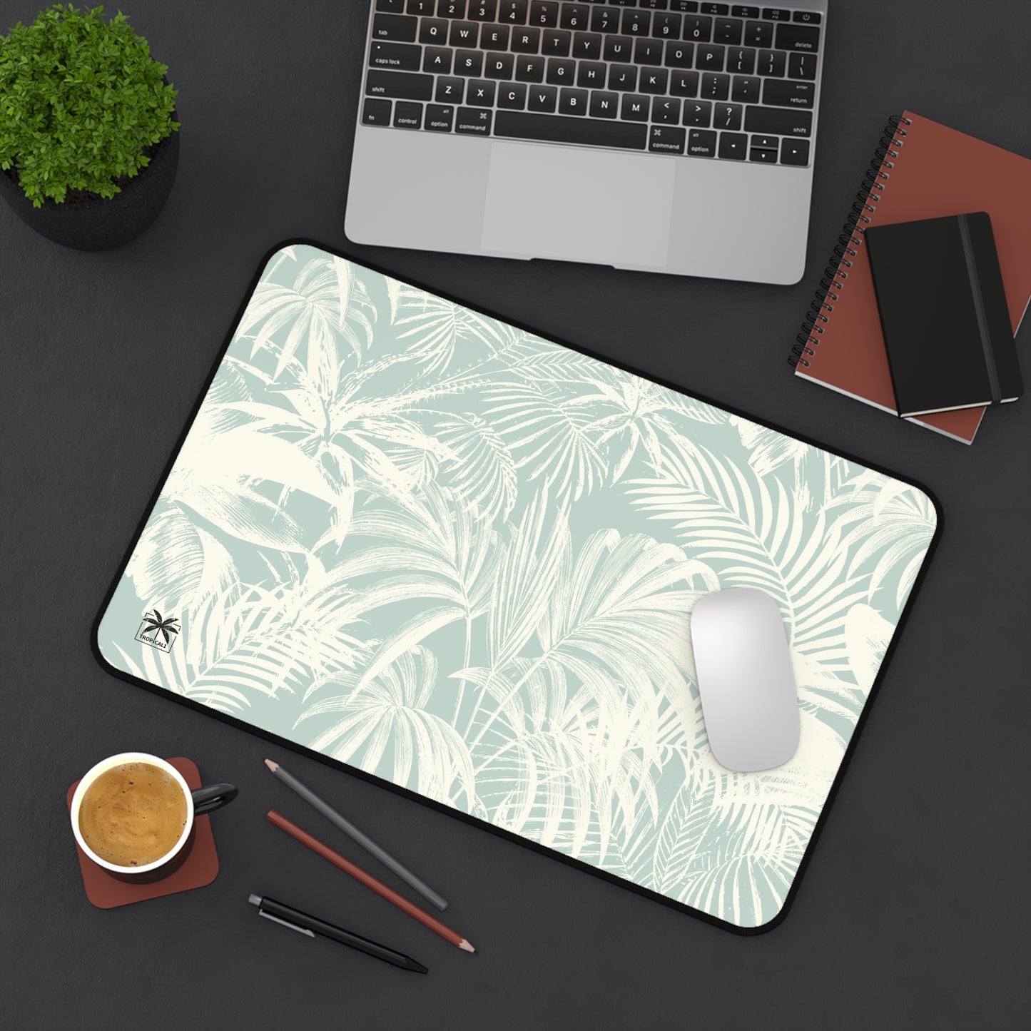 "Blue Palm" Desk Mat