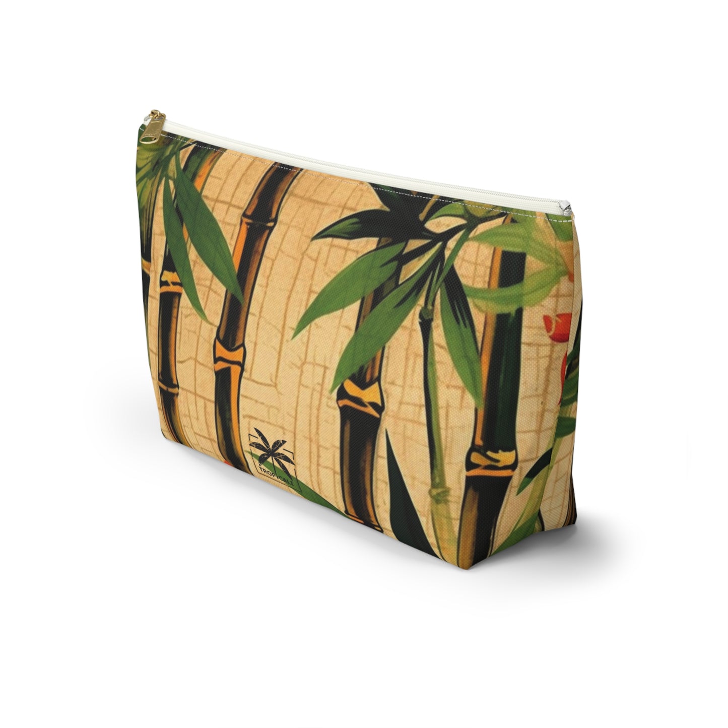 "Vintage Bamboo" Accessory Pouch w T-bottom