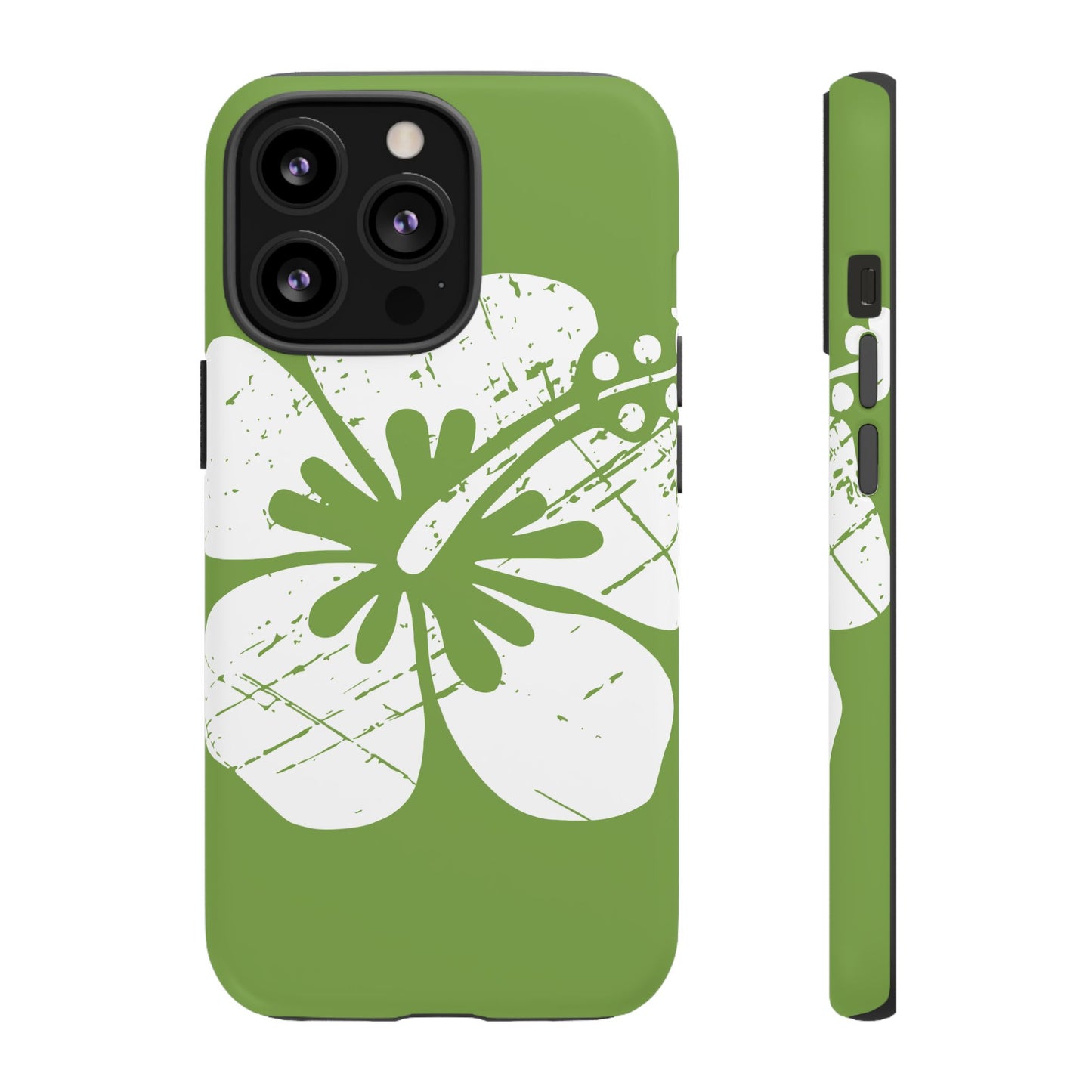 "The Classic Hibiscus"  Phone Case - Distressed Green