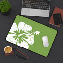 "The Classic Hibiscus" Desk Mat - Distressed Green