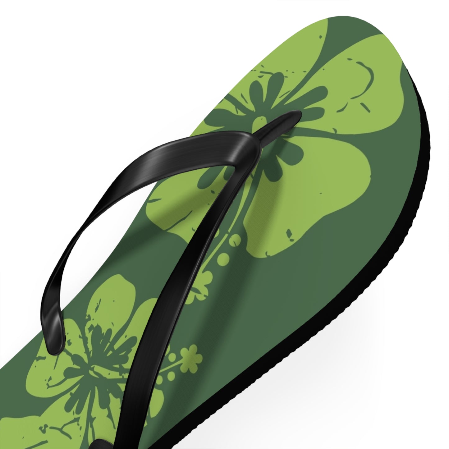 " The Classic Hibiscus" Flip Flop - Distressed Green