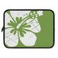 "The Classic Hibiscus" Laptop Sleeve - Distressed Green