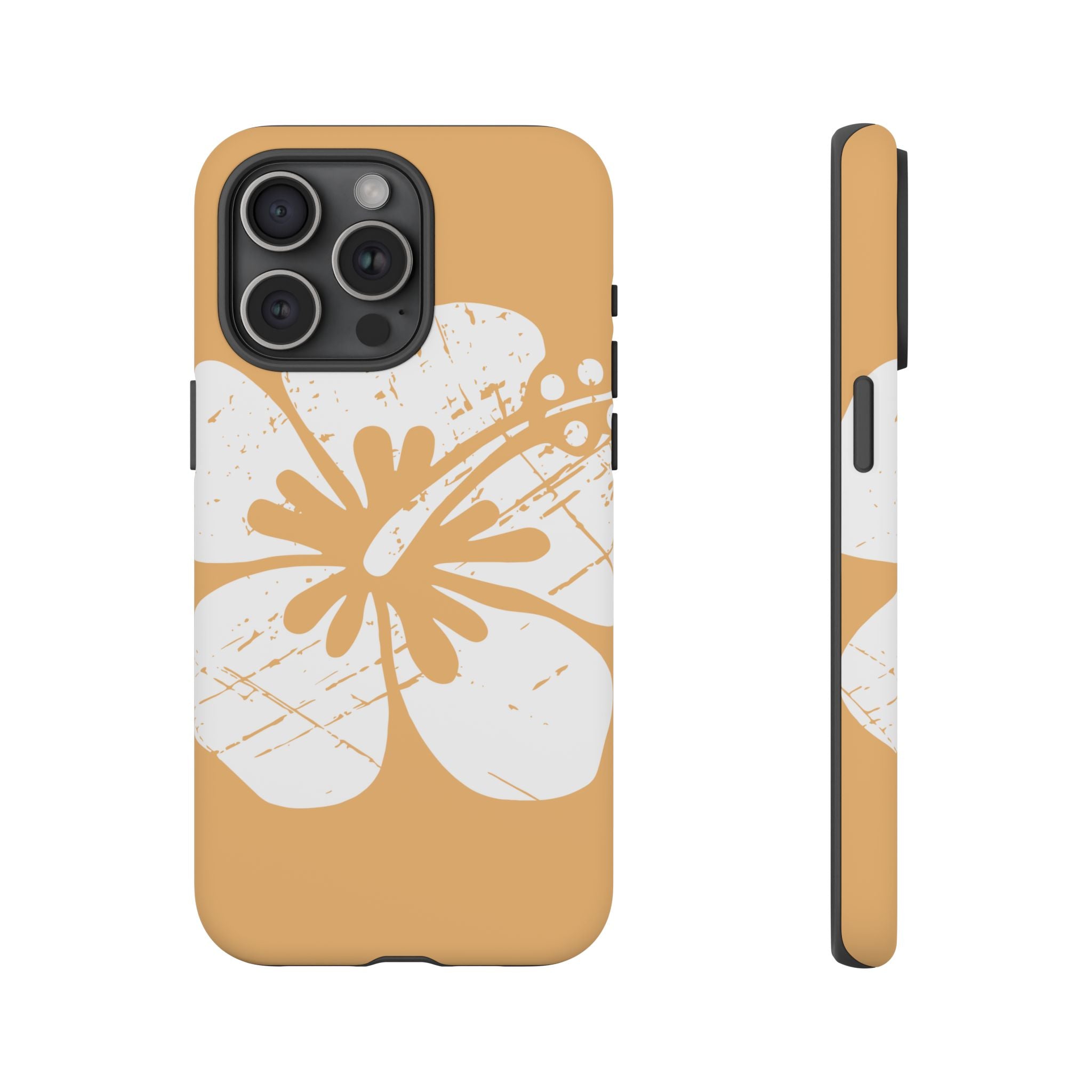 "The Classic Hibiscus" Phone Cover - Distressed Orange